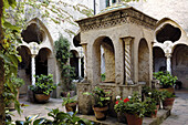 Italy, Amalfi Coast, Ravello, Villa Cimbrone,The old cloister San Francesco