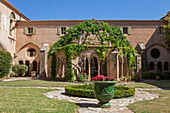 France, Southern France, Vileveyrac, Cistercian abbey of Holy Mary of Valmagne, cloister fountain