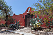 Mexiko, Bundesstaat Guanajuato, Atotonilco, Tür eines Anwesens