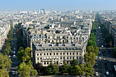 France. Paris 17th district. Place de l'Etoile. Left side: avenue Mac Mahon. Right side: avenue Wagram