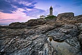 Beavertail Lighthouse at Sunset, Jamestown, Rhode Island.