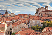 Spectacular Old Town view with unusual clouds, from City Walls, Dubrovnik, UNESCO World Heritage Site, Dalmatia, Croatia, Europe
