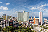 Stadtansicht Blick nach Westen der Stadt Vedado, genommen vom Dach des Hotels Nacional, Havanna, Kuba, Antillen, Mittelamerika