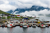 Bootshafen von Norddeble, Vidoy, Färöer, Dänemark, Europa