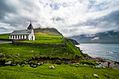Vidareidi Kirche in Vidoy, Färöer, Dänemark, Europa
