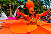 Caribbean participants in the International Carnival Seychelles, in Victoria, Mahe, Republic of Seychelles, Indian Ocean, Africa