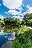 Pond in Hammer park, Hamm, Hamburg, North Germany, Germany