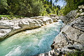 Fluss Koritnica bei Bovec, Gorenjska, Oberkrain, Nationalpark Triglav, Julische Alpen, Slowenien
