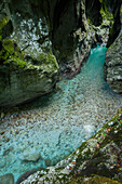 Fluss Tolminka fließt durch die Tolminer Klammen, Gorenjska, Oberkrain, Nationalpark Triglav, Julische Alpen, Slowenien