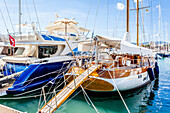 Luxury yachts at the port of Mallorca. Puerto de Palma, Port of Palma, Palma, Mallorca, Spain, Europe