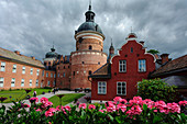 Gripsholm Castle Courtyard with flowerbed, Sweden