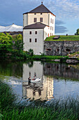Nykoepingshus castle on a small lake, Sweden