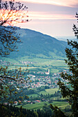 View to Pfronten from the Falkenstein in the Allgaeu, Pfronten, Bavaria, Germany