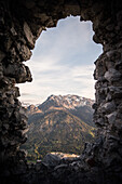 View to the Breitenberg from the castle ruin Falkenstein, Pfronten, Bavaria, Germany