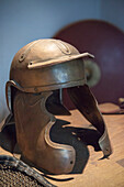 UNESCO World Heritage roman border defense, Limes, helmet of roman soldier in Limes Museum in Aalen, Ostalb province, Baden-Wuerttemberg, Germany