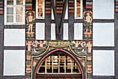 UNESCO Welterbe Historische Altstadt Goslar, reichhaltig und detailliert verzierte Häuser beim Makrtplatz, Harz, Niedersachsen, Deutschland