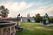 UNESCO Welterbe Historische Altstadt Goslar, Blick über Kaiserpfalz auf Altstadt, Harz, Niedersachsen, Deutschland