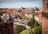 UNESCO Welterbe Hansestadt Stralsund, Blick von St. Marien Kirche auf Altstadt, Mecklenburg-Vorpommern, Deutschland, Ostsee