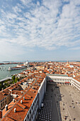 view from vom Campanile, bell tower, Piazza San Marco, St. Mark´s square, Venezia, Venice, UNESCO World Heritage Site, Veneto, Italy, Europe