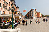 Restaurant, Via Giuseppe Garibaldo and Riva dei Sette Martiri, Venezia, Venice, UNESCO World Heritage Site, Veneto, Italy, Europe