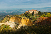 Camaldulense abbey, 12th century, at the steep slope Le Balze, Volterra, Tuscany, Italy, Europe