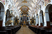 Nave of the church St. Emmeram in Regensburg, lower Bavaria