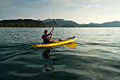 Seakayaking off he coast of the Tarutaro National Parks in Thailand
