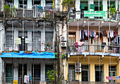 Wohnhäuser in Yangon, Myanmar