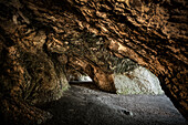 UNESCO World Heritage Ice Age Caves of the Swabian Alb, Vogelherd Cave at archeological park, Lone Valley, Baden-Wuerttemberg, Germany