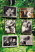 Old photos of band members in the Abba Museum, Stockholm, Sweden