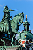 Gustav Adolfs Torg und Denkmal, Hintergrund Jakobskyrkan , Stockholm, Schweden