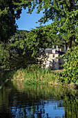 banks of the iton river, chateau d'acquigny (27), france