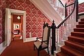 stairway leading to the castle's upper floors, glenveagh national park, county donegal, ireland