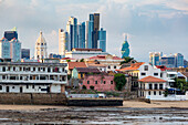 Historic and modern city skyline, Panama City, Panama, Central America