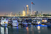 Modern city skyline and Marina, Abu Dhabi, United Arab Emirates, UAE