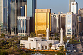 Modern city skyline, Abu Dhabi, United Arab Emirates, Middle East