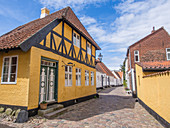 Yellow half-timbered house, Ribe, Jutland, Denmark, Europe