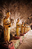 Buddha statues inside Sa-dan Cave near Hpa-an, Kayin State, Myanmar (Burma), Asia