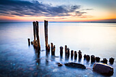 poles, pole, stones, beach, Baltic Sea, Hohwacht, Schleswig Holstein, Germany