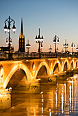 France, South-Western France, Bordeaux, Pont de Pierre, spire of St Michael