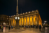 France, South-Western France, Bordeaux, Grand Theatre by night