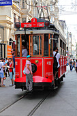 Turkey, Istanbul, Beyoglu district, Istiklal street, old tram