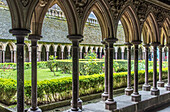 Normandy, the Mont Saint Michel Abbey, cloister (UNESCO World Heritage) (on the way to Santiago de Compostela)