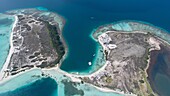 Aerial View, pirate cay and madrisky Waterscape Archipelago los roques venezuela
