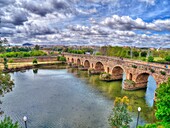 Roman bridge over Guadiana River, Mérida, Badajoz, Extremadura, Spain