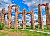 Los Milagros Roman aqueduct, Mérida, Badajoz, Extremadura, Spain