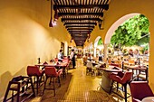 Restaurant in the historic center, Merida, Riviera Maya, Yucatan Province, Mexico, Central America