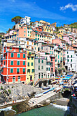 The colorful sea village of Riomaggiore, Cinque Terre, UNESCO World Heritage Site, Liguria, Italy, Europe