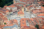 Old Market Square from Mount Tampa, Brasov, Transylvania, Romania, Europe