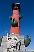 Marble Figure Represents the Neva River, Rostral Column, UNESCO World Heritage Site, St. Petersburg, Russia, Europe